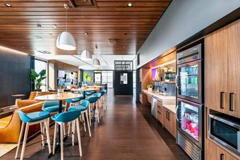 Community kitchen with espresso bar